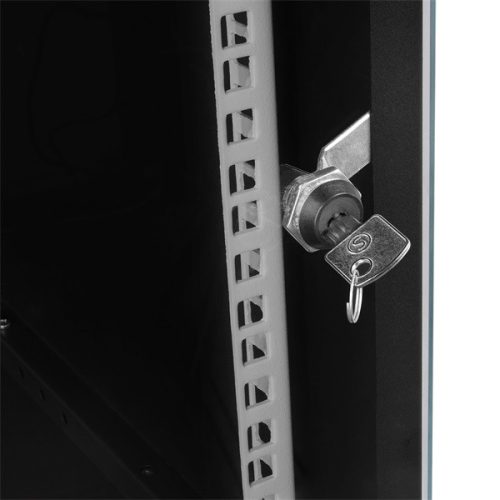 S-Link Rackszekrény - 9U 19" fali kivitel (400x530x400mm, Flatpack, Sötétszürke/fekete)