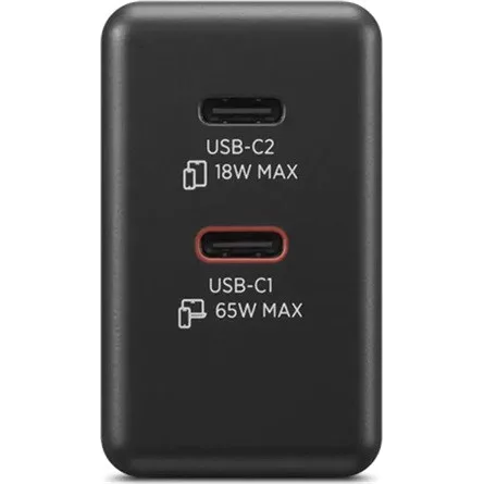 LENOVO-COM LENOVO AC Adapter - Dual USB-C 65W GaN Charger Black - EU