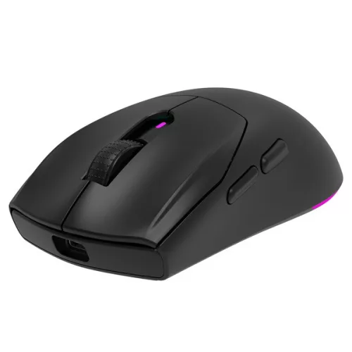 Rampage Vezeték Nélküli Egér - PROTE M5 (PAW3311, Huano 80M, 2400DPI, 400mAh, 6 gomb, RGB, Type-C, fekete)