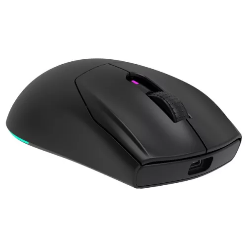 Rampage Vezeték Nélküli Egér - PROTE M5 (PAW3311, Huano 80M, 2400DPI, 400mAh, 6 gomb, RGB, Type-C, fekete)