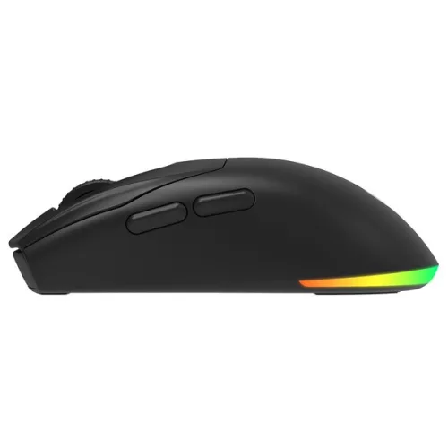 Rampage Vezeték Nélküli Egér - PROTE M5 (PAW3311, Huano 80M, 2400DPI, 400mAh, 6 gomb, RGB, Type-C, fekete)