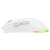 Rampage Vezeték Nélküli Egér - PROTE M5 PRO (PAW3395, Huano 80M, 2600DPI, 500mAh, 6 gomb, RGB, Type-C, fehér)