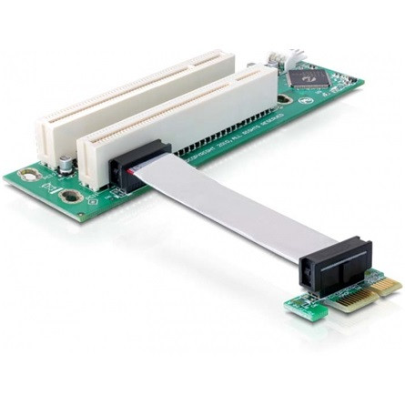 Delock ADA Delock 41341 PCI Express emelő kártya x1 > 2x PCI 32Bit 5V flexibilis kábellel