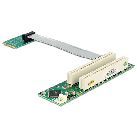 Delock ADA Delock 41355 Mini PCI Express > 2 x PCI 32Bit 5V emelő kártya flexibilis kábellel