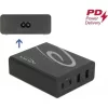 Delock USB töltő 2 db. USB Type-C  PD + 2 db. A-típusú USB 112 W-tal