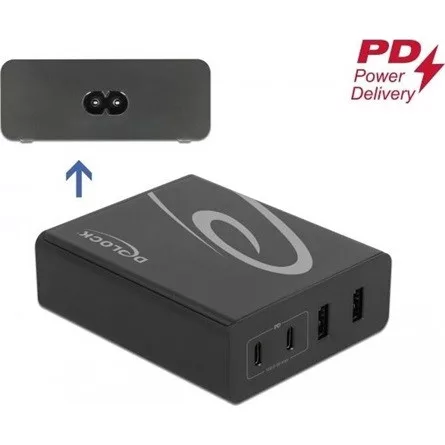 Delock USB töltő 2 db. USB Type-C  PD + 2 db. A-típusú USB 112 W-tal
