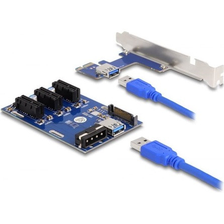 Delock Riser Card PCI Express x1 3 x PCIe x1 50 cm-es USB-kábellel