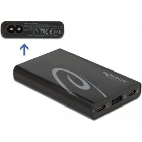   Delock USB töltő 2 db. USB Type-C  PD 3.0 + 1 db. A-típusú USB 60 W-tal