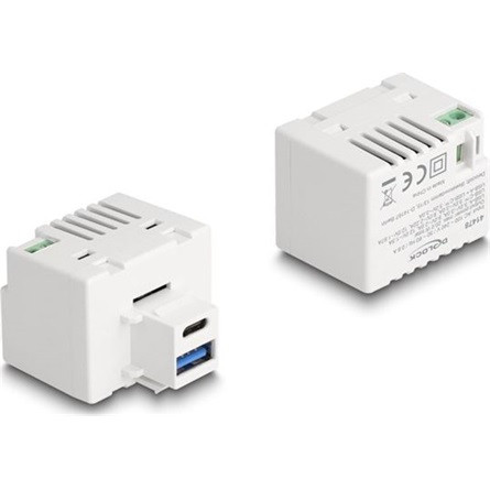 Delock Keystone Modul A-típusú USB-vel és USB Type-C  töltő porttal PD 20 W fehér