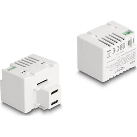 Delock Keystone Modul 2 x USB Type-C  töltő porttal PD 20 W fehér