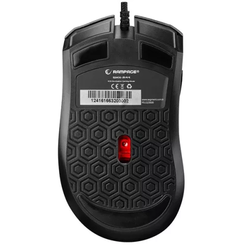 Rampage Egér Gamer - SMX-R44 V2 Macro (12800 DPI, 7 gomb, makro, RGB LED, 1,8m fonott kábel, fekete)