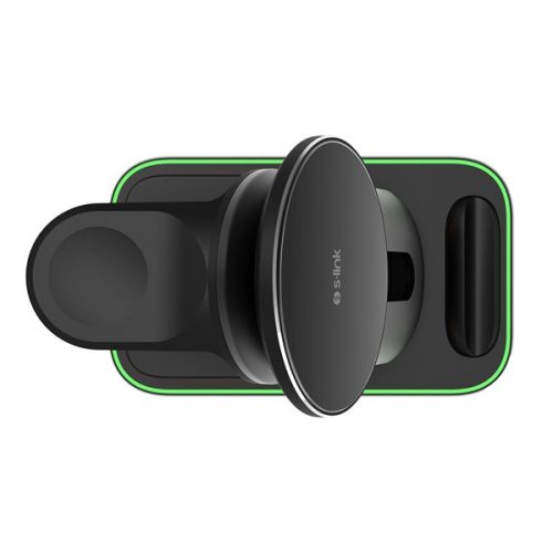S-Link Vezeték nélküli töltő - SW-CWF117 (Magsafe Wireless charge 3 in 1, 15W, fekete)