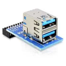   Delock ADA Delock 41865 USB 3.0 Pin fej anya > 2 x USB 3.0 anya - egymáson elhelyezve