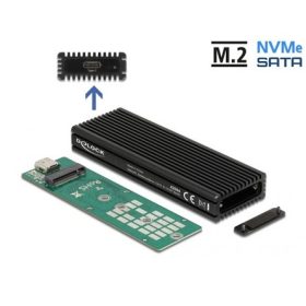   Delock 42004 M.2 2280 PCIe NVMe / SATA3 USB3.2 Gen 2×1 C külső ház fekete