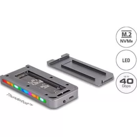   Delock USB 40 Gbps ház for 1 db. M.2 NVMe SSD játék stílusban LED fénnyel és ventilátorral   szerszám nélkül rögzíthető