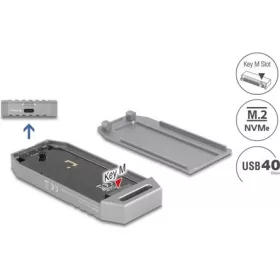 Delock M.2 NVMe SSD ház USB 40 Gbps   szerszámmentes