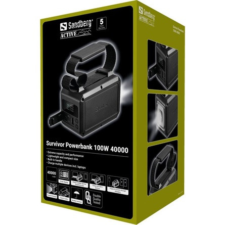 Sandberg 421-14 Survivor 40000mAh ütésálló vízálló powerbank fekete