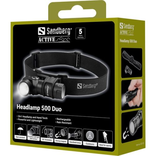 Sandberg Fejlámpa - Headlamp 500 Duo