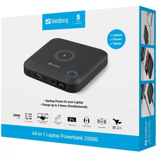 Sandberg Akkubank -All-in1 Laptop Powerbank 25000