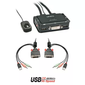 LINDY  Port DVI-D Single Link kábel KVM Switch