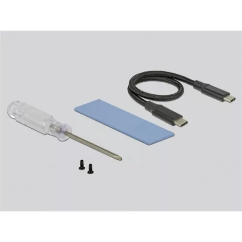 Delock HDD Ház - 42600 (M.2 NVME PCIe SSD(2280, 2260, 2242, 2230) -> USB 10Gbps (USB3.1 Gen2) USB Type-C anya)