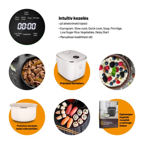 Lauben  Lauben Low Sugar Rice Cooker 3000AT Multifunkciós rizsfőző 3L