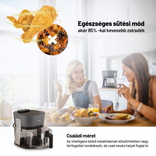 Lauben Glass&SteamAir® Fryer 4500BG - Forró levegős fritőz Üvegkosaras