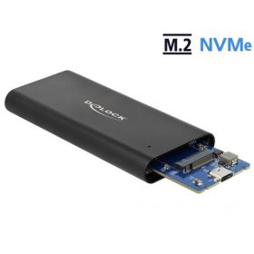   Delock M.2 NVMe PCIe SSD-hez kapcsolódó külso memória ház SuperSpeed USB 10 Gbps (USB 3.1 Gen 2) USB
