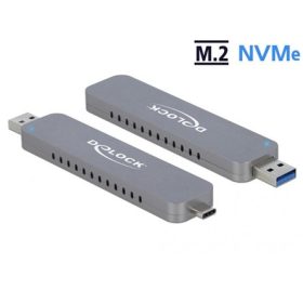   Delock Külső ház az M.2 NVME PCIe SSD-hez USB Type-C? - és A-típusú USB csatlakozóval apa