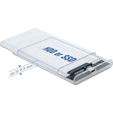 Delock 42617 2.5" SATA3 USB3.2 Gen 2×1 C külső ház átlátszó