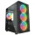 Rampage Számítógépház - VEGA V2 (fekete; üveg; ATX; alsó táp; 4x120mm RGB, 1xUSB3.0 + 2xUSB2.0)