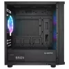 Rampage Számítógépház - VEGA V2 (fekete; üveg; ATX; alsó táp; 4x120mm RGB, 1xUSB3.0 + 2xUSB2.0)