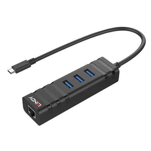LINDY USB 3.2 Hub & Gigabit Ethernet Adapter