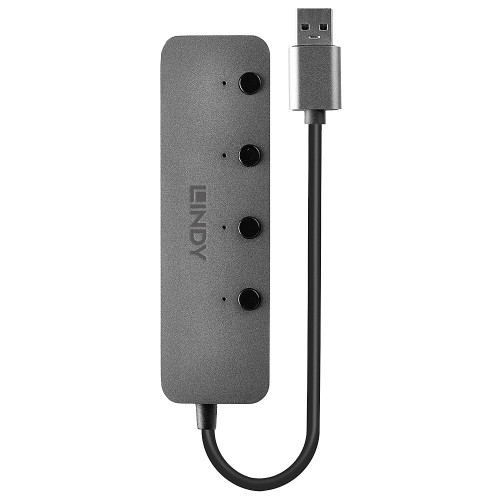 LINDY 4 Port USB 3.0 Hub with On/Off Switches