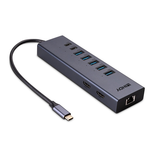 Delock LINDY USB-C Laptop Mini dokkoló állomás 2x 4K HDMI