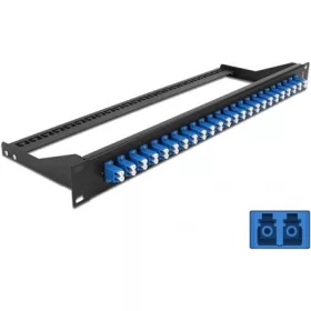   Delock 19  száloptikás csatlakozó panel 24 portos LC Duplex kék