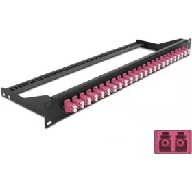   Delock 19  száloptikás csatlakozó panel 24 portos LC Duplex ibolya