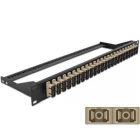   Delock 19  száloptikás csatlakozó panel 24 portos SC Duplex bézs
