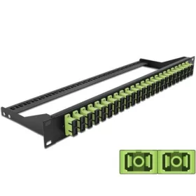   Delock 19  száloptikás csatlakozó panel 24 portos SC Duplex citromzöld