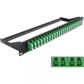   Delock 19  száloptikás csatlakozó panel 24 portos LC Quad zöld