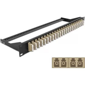   Delock 19  száloptikás csatlakozó panel 24 portos LC Quad bézs