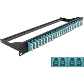  Delock 19  száloptikás csatlakozó panel 24 portos LC Quad vízkék