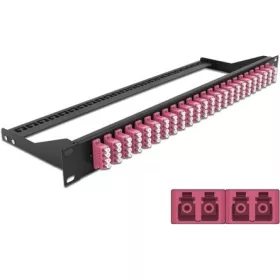   Delock 19  száloptikás csatlakozó panel 24 portos LC Quad ibolya