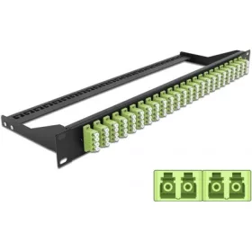   Delock 19  száloptikás csatlakozó panel 24 portos LC Quad citromzöld