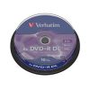 Verbatim DVD+R írható két rétegű DVD lemez 8,5GB 10db hengeres