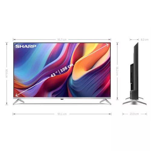 SHARP 43GP6265E 43"/108cm 4K UHD QLED Google TV Harman/Kardon hangszórókkal, 3840x2160, 4xHDMI/2xUSB
