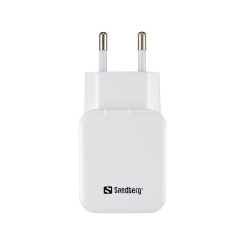 SANDBERG 230V-os töltő, AC Charger Dual USB 2.4+1A EU