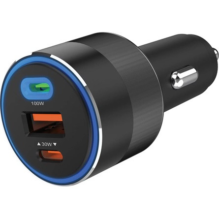 Sandberg 3in1 130W Car Charger 30W univerzális autós töltő adapter fekete (USB-C PD: 100W)