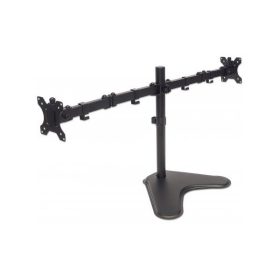   Manhattan Fali/asztali állvány -  Dupla karos, 2db monitor részére (max.VESA:100x100, 13"-32"-ig, fekete)