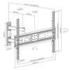 Manhattan TV állvány - Fali, dönthető, forgatható, TV állvány Fekete (max.VESA:600x400)(37"-70"-ig) 35 kg